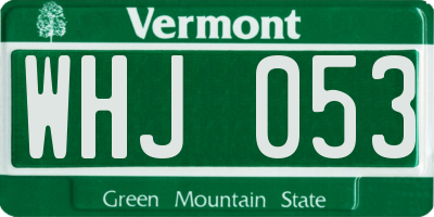 VT license plate WHJ053
