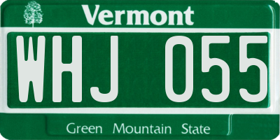 VT license plate WHJ055