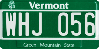 VT license plate WHJ056