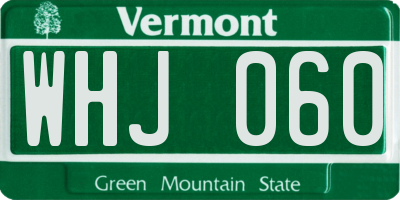VT license plate WHJ060
