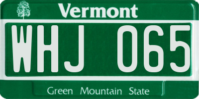 VT license plate WHJ065