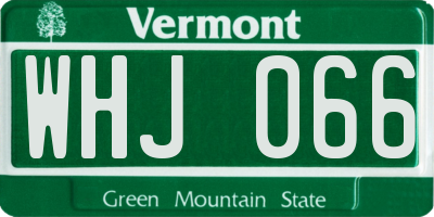 VT license plate WHJ066