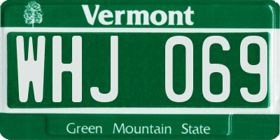 VT license plate WHJ069