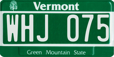 VT license plate WHJ075