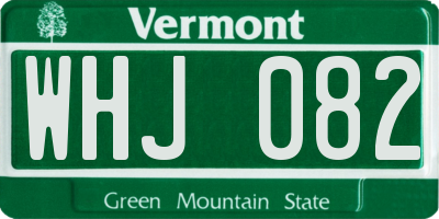 VT license plate WHJ082