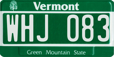 VT license plate WHJ083