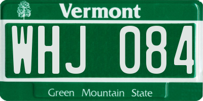 VT license plate WHJ084