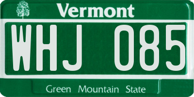 VT license plate WHJ085
