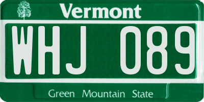VT license plate WHJ089