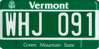 VT license plate WHJ091