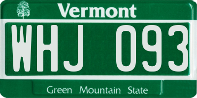 VT license plate WHJ093