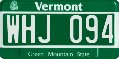 VT license plate WHJ094