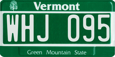 VT license plate WHJ095