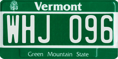 VT license plate WHJ096