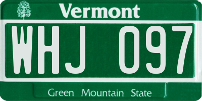 VT license plate WHJ097