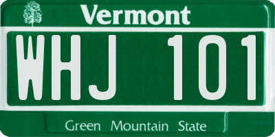 VT license plate WHJ101