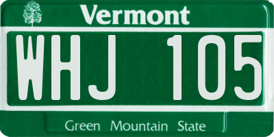 VT license plate WHJ105