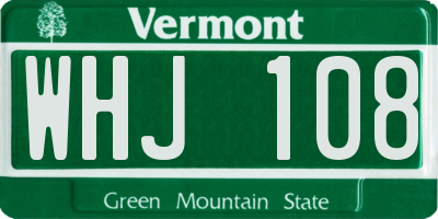 VT license plate WHJ108