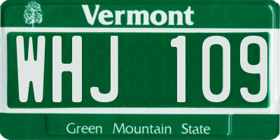VT license plate WHJ109