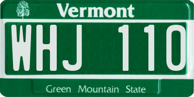 VT license plate WHJ110