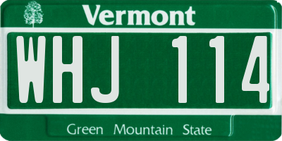 VT license plate WHJ114