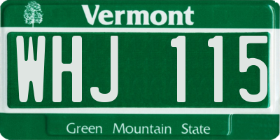 VT license plate WHJ115