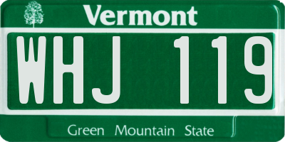 VT license plate WHJ119