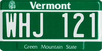 VT license plate WHJ121
