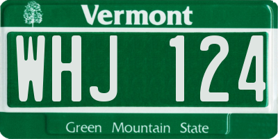 VT license plate WHJ124