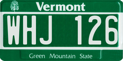 VT license plate WHJ126