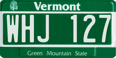 VT license plate WHJ127