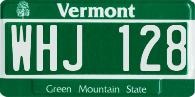 VT license plate WHJ128