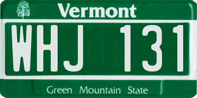 VT license plate WHJ131
