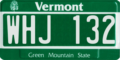 VT license plate WHJ132