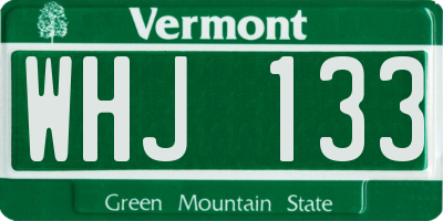 VT license plate WHJ133