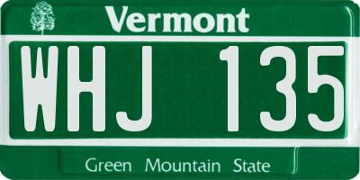 VT license plate WHJ135