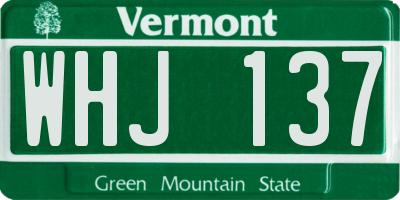 VT license plate WHJ137