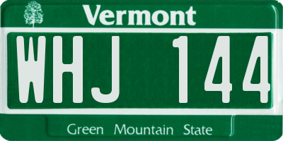 VT license plate WHJ144