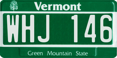 VT license plate WHJ146
