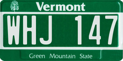 VT license plate WHJ147