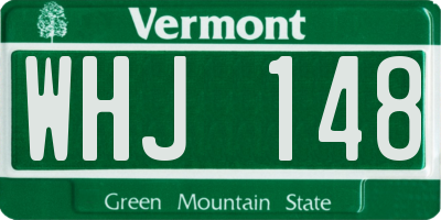 VT license plate WHJ148