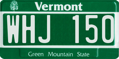 VT license plate WHJ150