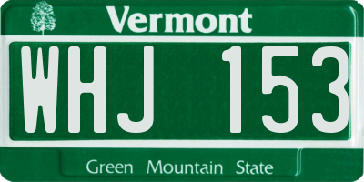 VT license plate WHJ153