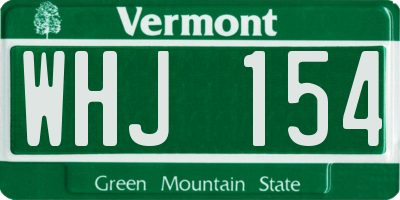 VT license plate WHJ154
