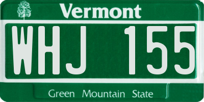 VT license plate WHJ155