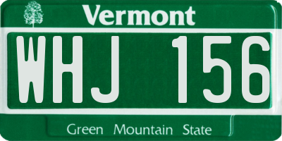 VT license plate WHJ156