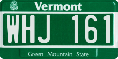 VT license plate WHJ161