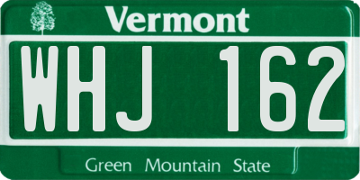 VT license plate WHJ162