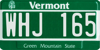 VT license plate WHJ165