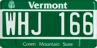 VT license plate WHJ166